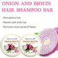 Onion & Biotin Hair Wash Bar - 60g, Suitable for All Hair Types, Moisturizing and Smoothing, Rich in Rosemary Extract