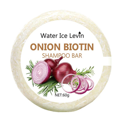 Onion & Biotin Hair Wash Bar - 60g, Suitable for All Hair Types, Moisturizing and Smoothing, Rich in Rosemary Extract